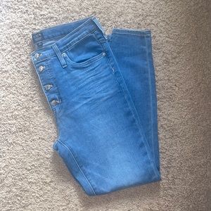 NWOT. J. Crew high rise skinny jeans. Tags removed but jeans were never worn.